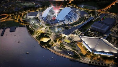 Future Projects Leisure-Led Development category - Singapore Sports Hub (Singapore), Singapore Sports Hub Design Team (Arup Associates + DP Architects + AECOM)  via blog White Hat Architecture 