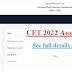 Download CET Answer key 2022