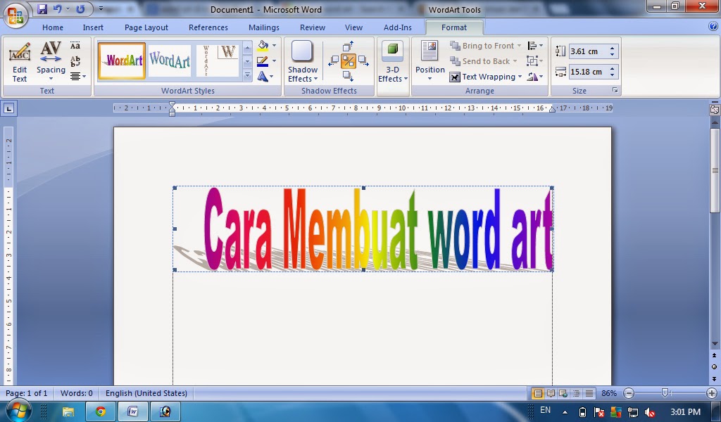  Cara  membuat  word  art pada microsoft  office  word  