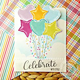 Sunny Studio Stamps: Bold Balloons Birthday Balloon Bouquet Card by Franci Vignoli