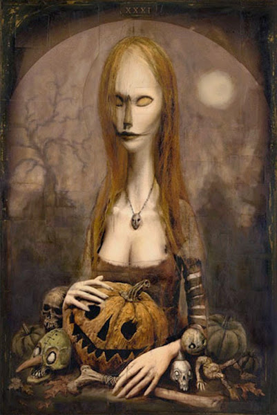 Halloween Lady by Willim Basso, Macabre Art, Macabre Paintings, Horror Paintings, Freak Art, Freak Paintings, Horror Picture, Terror Pictures