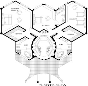 PLANO DE CASA USANDO HEXAGONOS O CASA ABEJA