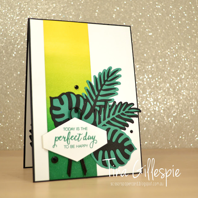 scissorspapercard, Stampin' Up!, Art With Heart, Colour Creations, Tropical Escape DSP, Bunch Of Blossoms, Tropical Thinlits