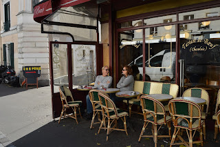 My parents sitting in a cafe in Montmartre.