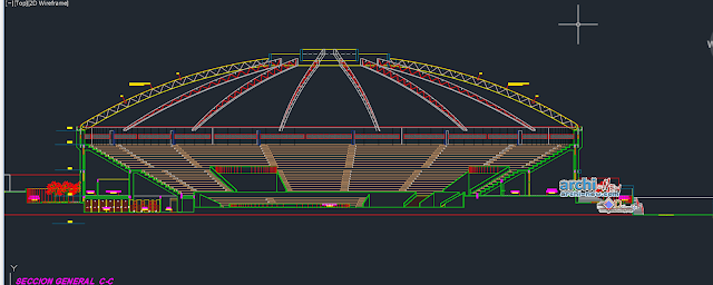 Draft coliseum closed in AutoCAD  