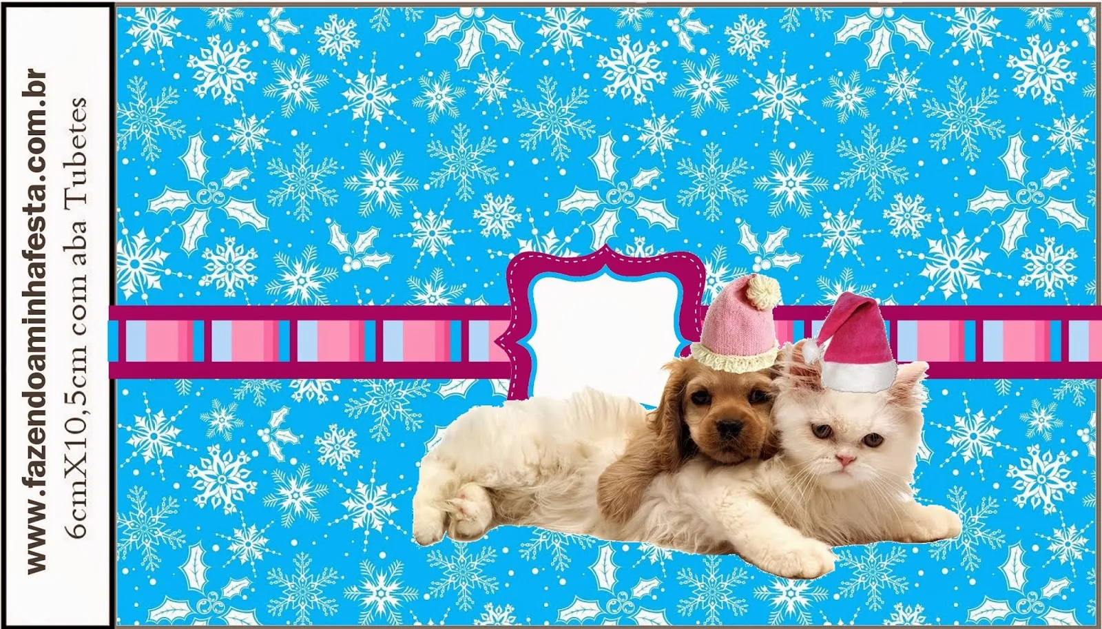 Etiquetas para Imprimir Gratis de Perro y Gato en Navidad. 