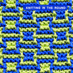 The two color stitch pattern is created easily with slip stitches and worked in the round. Both text and charted format