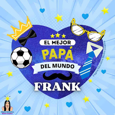 Solapín Nombre Frank por el Día del Padre para imprimir gratis