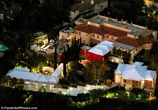 The couple tied the knot under a tent 