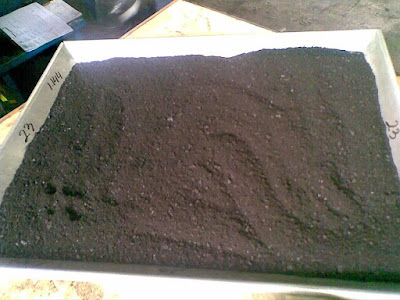 Coal in tray