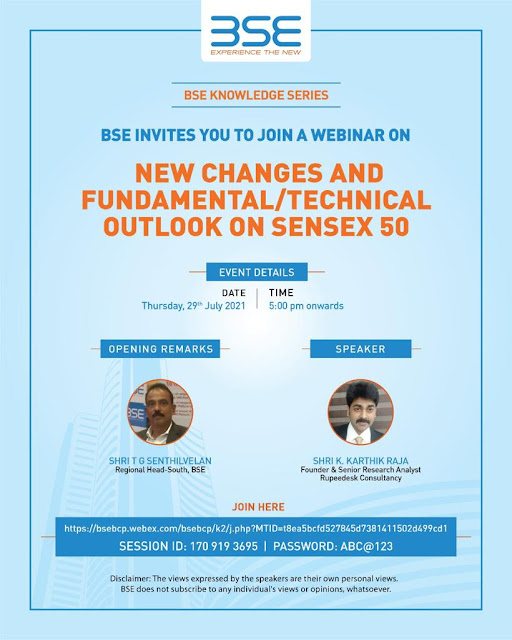 Market Outlook for Upcoming days -  Bombay stock Exchange Webinar - K Karthik Raja - 29.07.2021