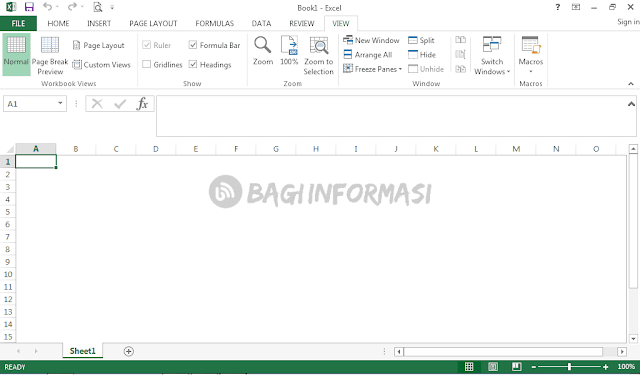 cara menghilangkan garis pada excel