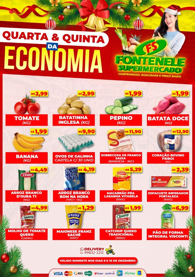 Aproveite as ofertas dessa quarta e quinta (10) do Fontenele Supermercado em Cocal-PI