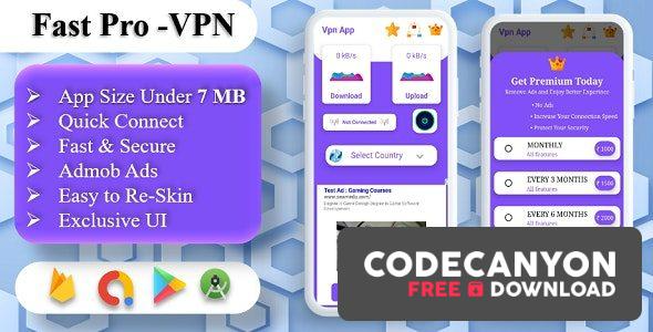 Fast-Pro VPN App VPN Unblock Proxy Secure VPN | Admob Ads Ready - GraphicsMarket.net