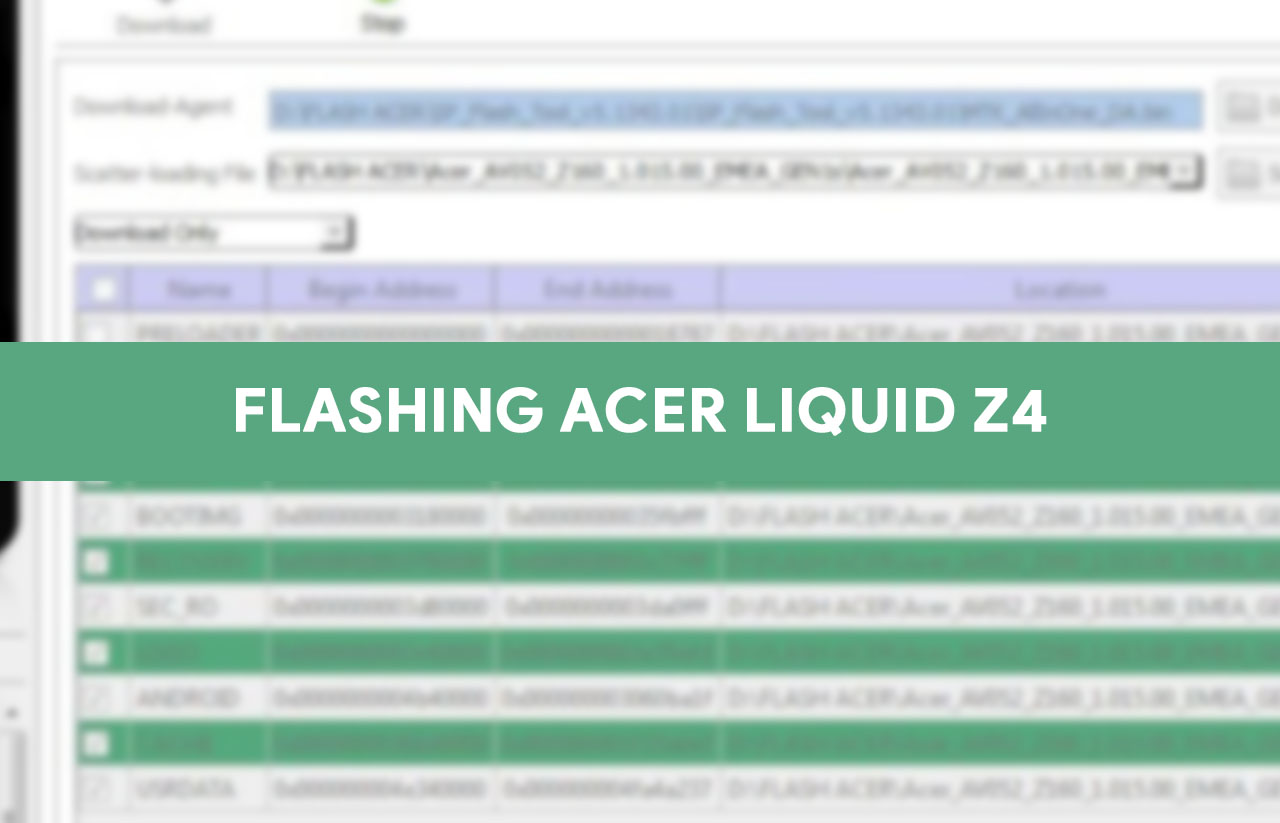 cara flash acer z4 using sp flash tool
