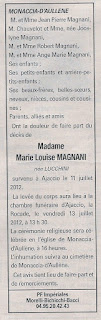 Décès Magnani Lucchini