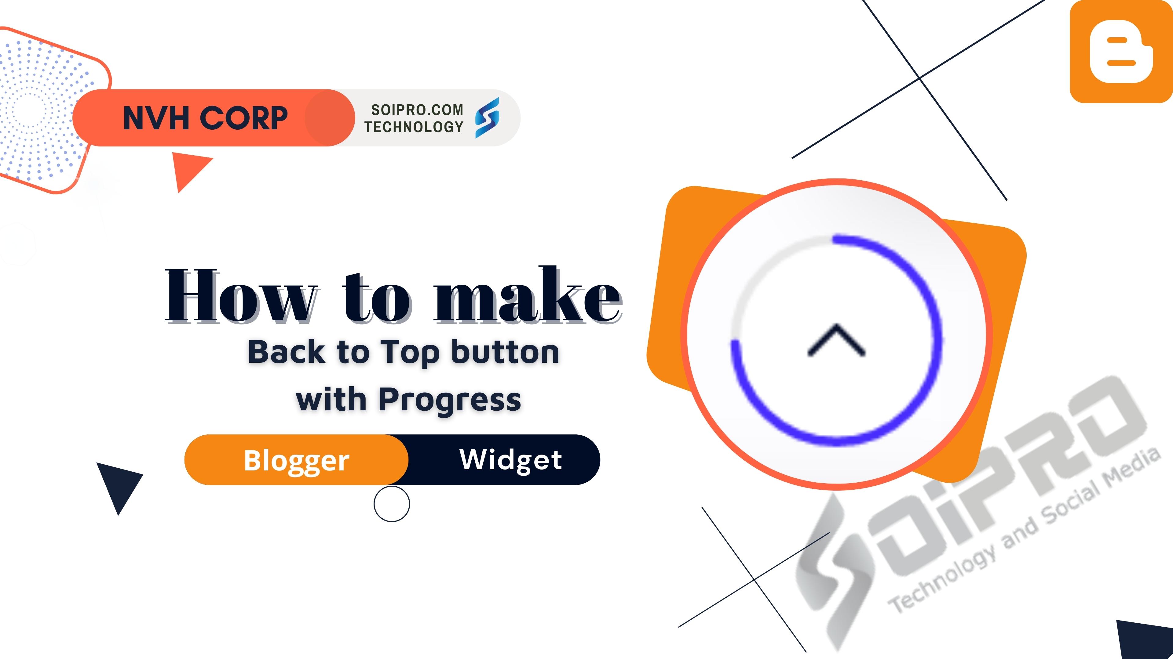 How to Make a Responsive Back to Top button with Progress button icon animation on Blogger
