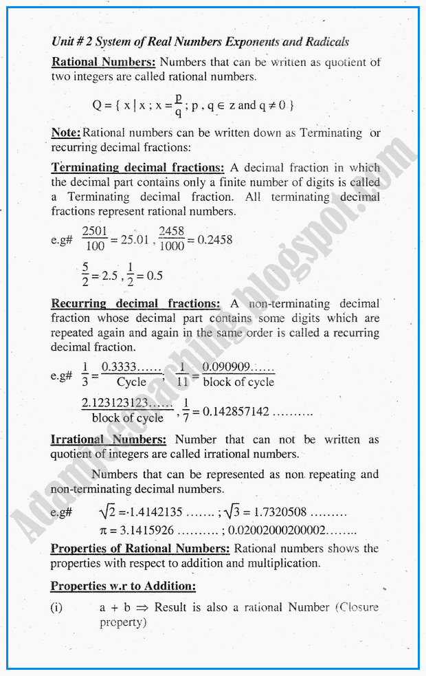 system-of-real-numbers-exponents-and-radicals-definitions-and-formulae-mathematics-notes-for-class-10th