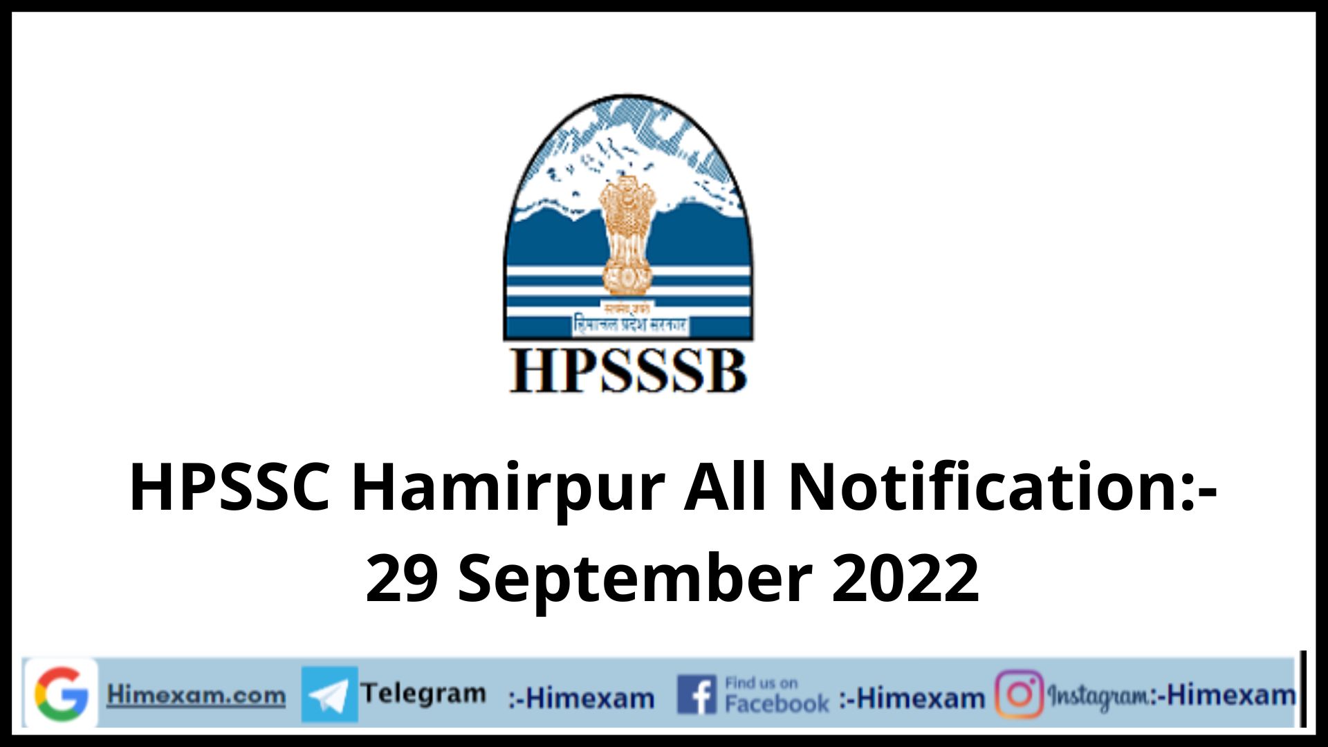 HPSSC All Notifications:- 29 September 2022
