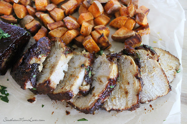 Slow Cooker Molasses, Garlic, & Herb Pork Loin