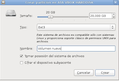 Partición Ext3 Linux-Debian