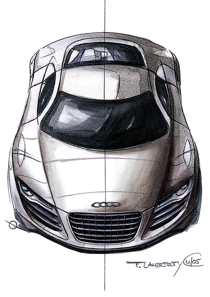 Audi R8 2007 sketsa  mobil 