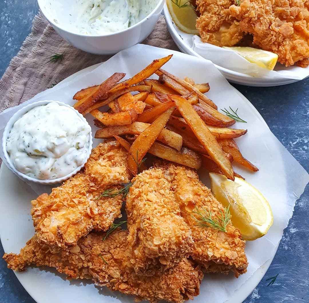 fish with cornflakes