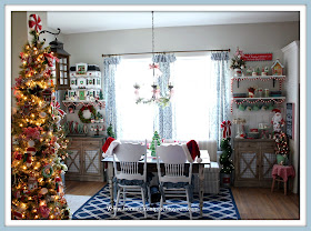 Christmas Farmhouse Cottage -Breakfast -Nook-Hearth & Hand Doll -House- Vintage-Christmas-From My Front Porch To Yours