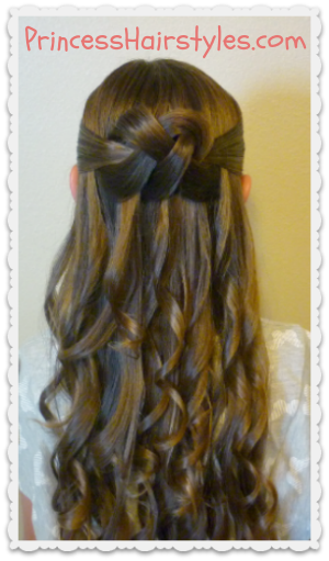  For Girls  Princess Hairstyles: Woven Knot  Half Up Hairstyle