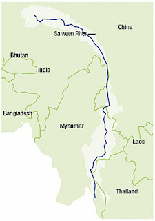 The Salween (Thanlyin) River flow