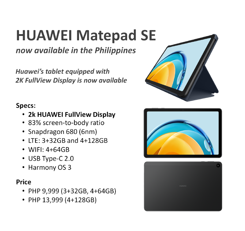 The MatePad SE 10.4 infographics