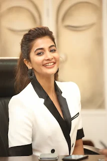 Pooja Hegde Stills At Ala Vaikunthapurramuloo Sucess Interview