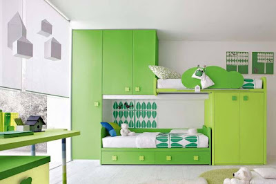 Green plant children's bedroom design