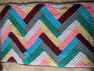 Chevron Log Blanket- free crochet pattern info from Sweet Nothings Crochet