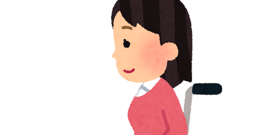 横から見た車椅子に乗る人のイラスト 女性 かわいいフリー素材集 いらすとや