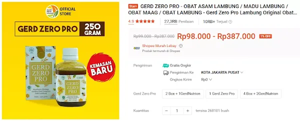 Gerd Zero Pro Obat Asam Lambung