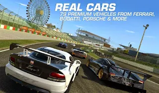 Screenshots of the Real Racing 3 for Android tablet, phone.