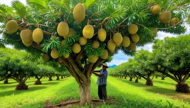 painting of a model of the future Borneo durian plantation that we dream of (Borneo Travel)