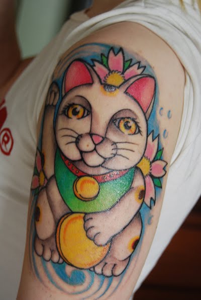 Maneki Neko Lucky Tattoo Posted by Kawaii on Monday August 23 2010