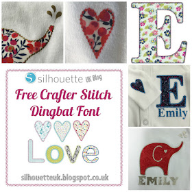 Tutorial for No Sew Applique and HTV using Free Crafter Stitch Embroidery Dingbat Font from Silhouette UK Blog by Nadine Muir