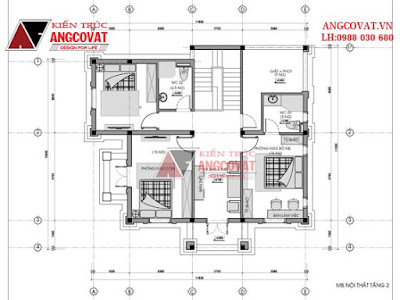 Mặt bằng tầng 2 - Mẫu biệt thự 2 tầng Mặt bằng tầng 2 - Mẫu biệt thự 2 tầng