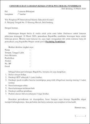 Contoh Surat Lamaran Pekerjaan Untuk Layanan Sosial dan Nonprofit