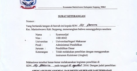 Contoh Surat Balasan Penelitian