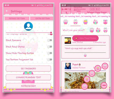 BBM Mod Owl Pink V3.2.0.6 Apk Terbaru