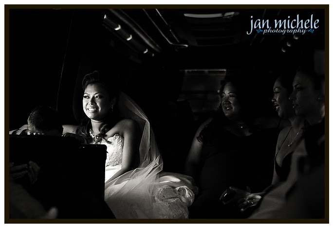 bride in limo