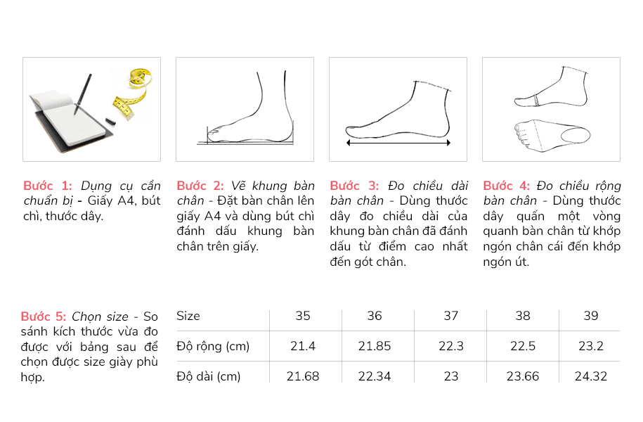 Hướng dẫn chọn size giày