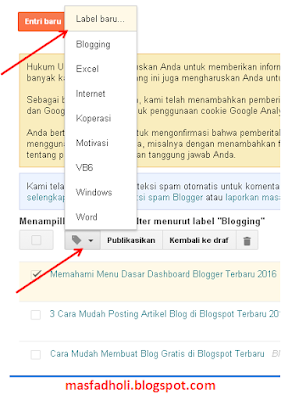 Cara Membuat Label pada Postingan di Blogger