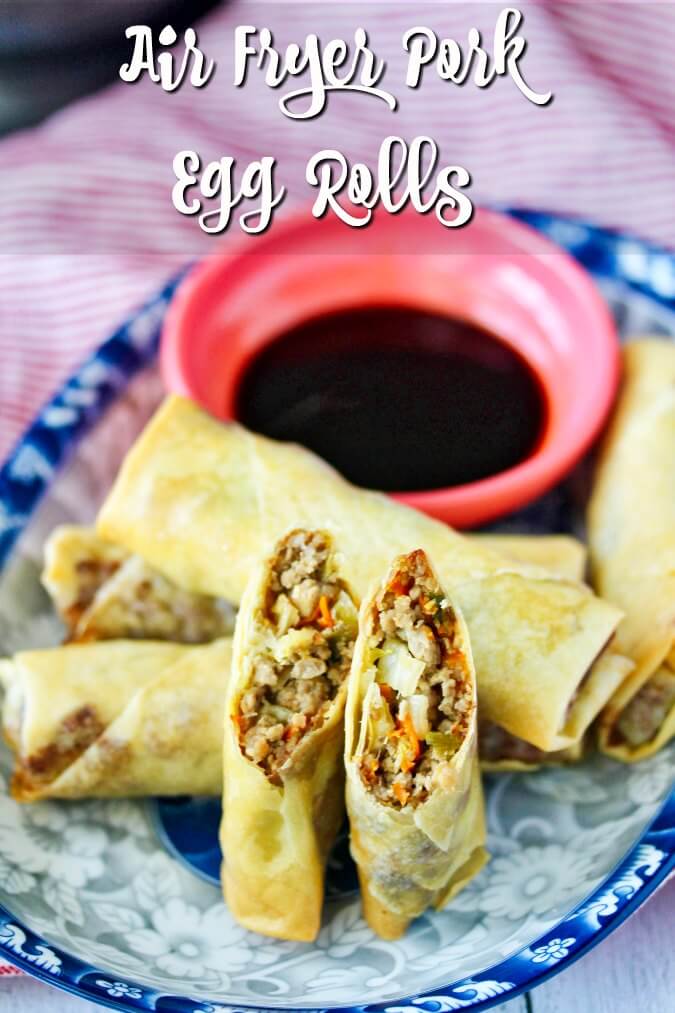 Air Fryer Pork and Vegetable Spring Roll appetizers