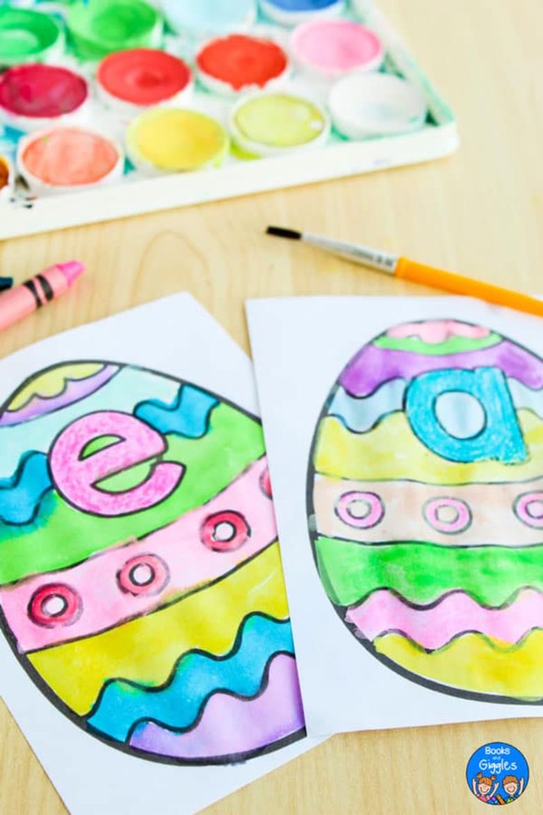 letter recognition Easter egg craft for preschoolers