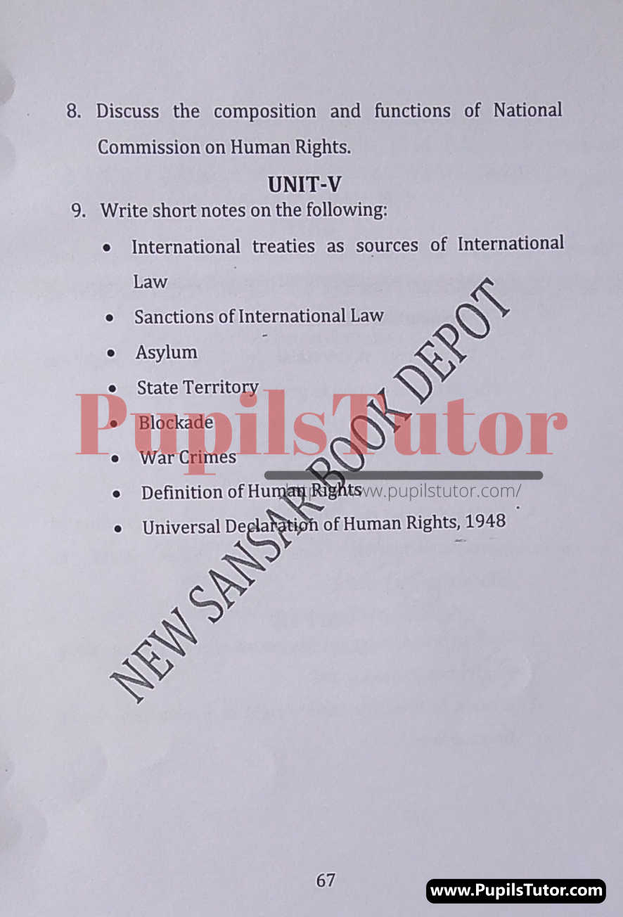 M.D. University LL.B. Public International Law Second Semester Important Question Answer And Solution - www.pupilstutor.com (Paper Page Number 2)